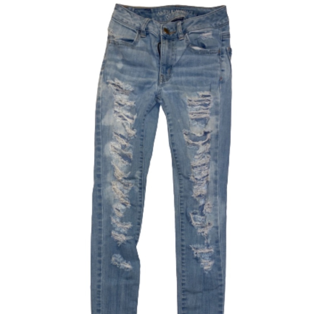 American Eagle Distressed High rise super stretch Jeans
